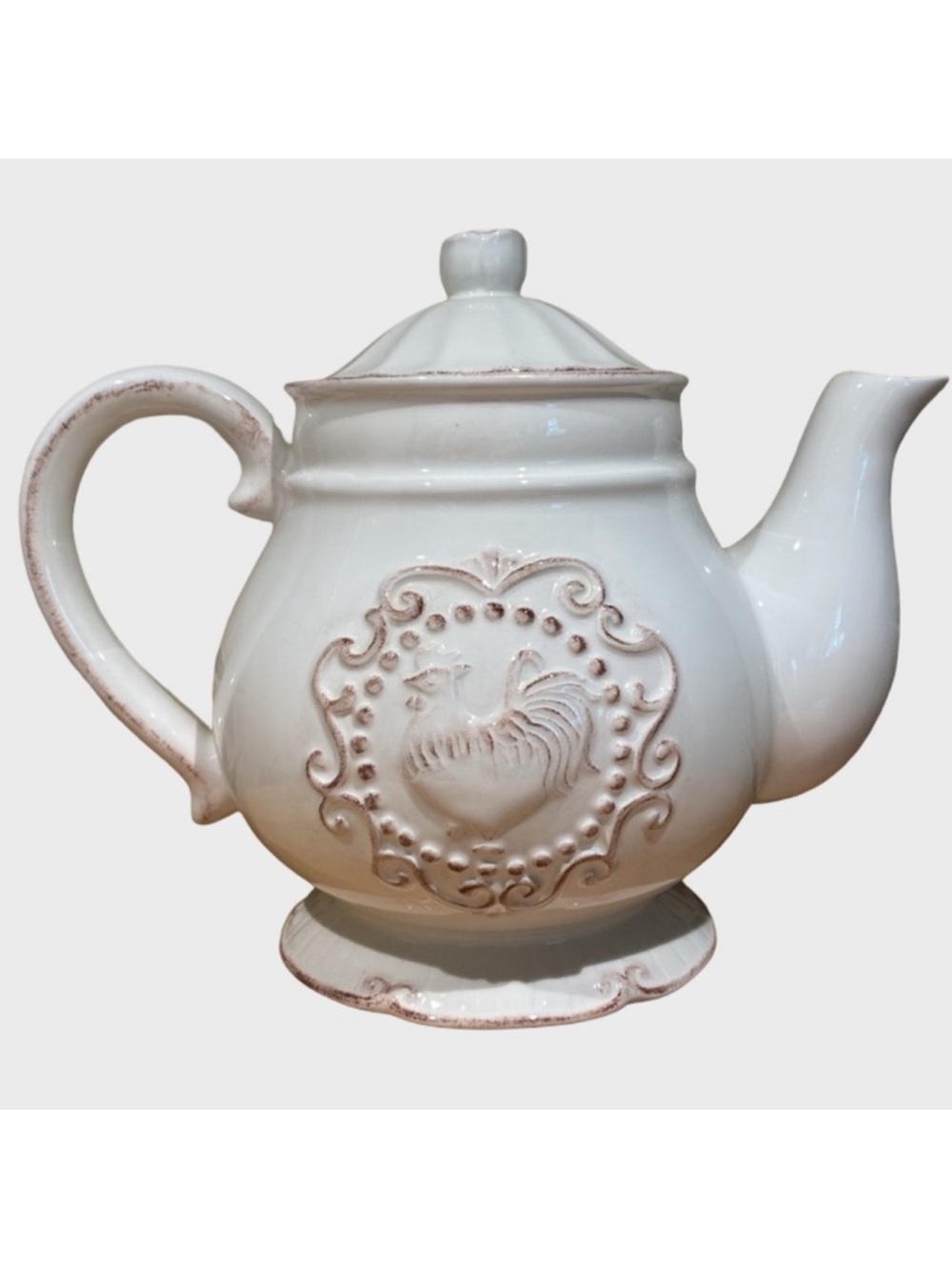 Jay Import Antique Rooster Teapot Farmhouse Country Kitchen Decor